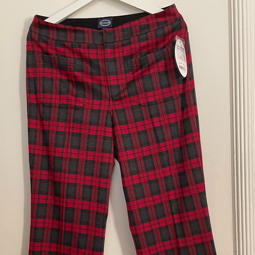 New Scoop Plaid Bootcut Pants